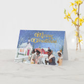 -Afrikaanse Amerikaanse kerstkaart Kaart (Gele Bloem)