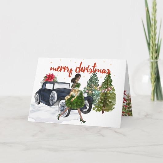 Afrikaanse Amerikaanse kerstkaart Kaart (Voorkant)