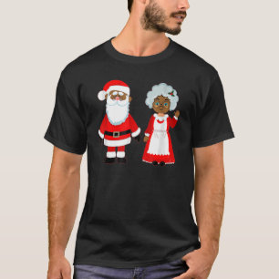 Afrikaanse Amerikaanse Kerstman en etnische Kerstm T-shirt