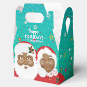 Afrikaanse Amerikaanse kerstman en mevrouw Claus K Bedankdoosjes (Geopend)