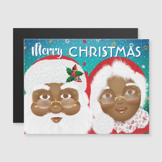 Afrikaanse Amerikaanse kerstman en Mrs Claus (Voorkant / Achterkant)