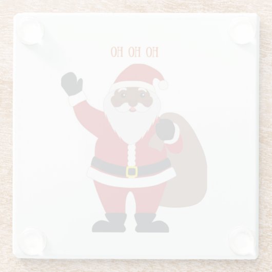 Afrikaanse Amerikaanse kerstman Glazen Onderzetter (Achterkant)