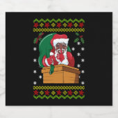 Afrikaanse Amerikaanse kerstman Sparkling Wijnetiket (Enkel label)