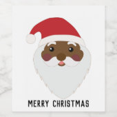 Afrikaanse Amerikaanse kerstman Wijn Etiket (Enkel label)