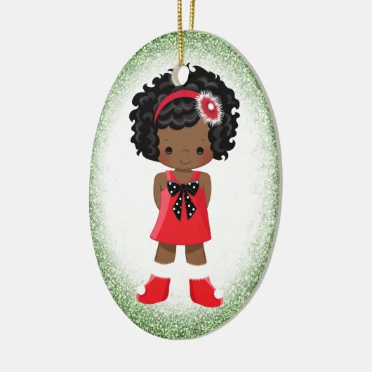 Afrikaanse Amerikaanse kerstversiering Keramisch Ornament (Links)