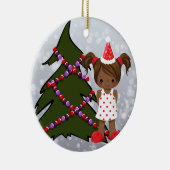 Afrikaanse Amerikaanse kerstversiering Keramisch Ornament (Rechts)