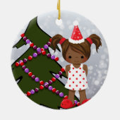 Afrikaanse Amerikaanse kerstversiering Keramisch Ornament (Achterkant)