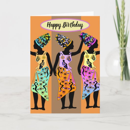 Afrikaanse Amerikaanse koningin Art Birthday Kaart (Voorkant)