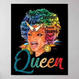 Afrikaanse Amerikaanse koningin onderwezen sterke Poster