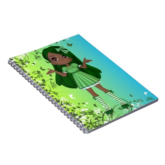 Afrikaanse Amerikaanse Lady Limoen-laptop Notitieboek (Rechterzijde)