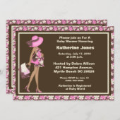 Afrikaanse Amerikaanse mam om Baby shower uit te n Kaart (Voorkant / Achterkant)