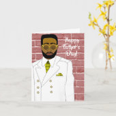 Afrikaanse Amerikaanse mannetje in White Suit Vade Kaart (Gele Bloem)