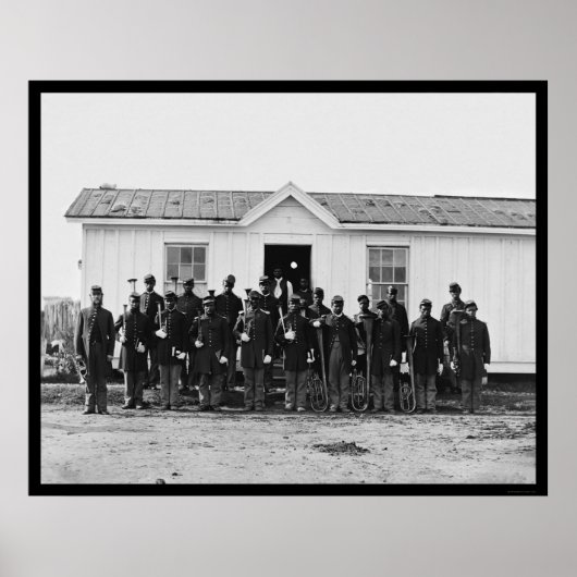 Afrikaanse Amerikaanse militaire band 1865 Poster (Voorkant)