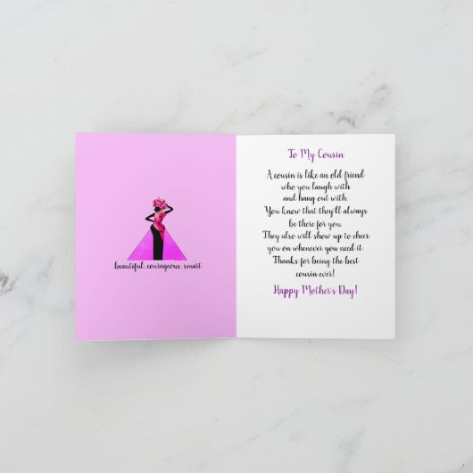 Afrikaanse Amerikaanse neef-Moederdag Kaart (Binnen)