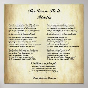 Afrikaanse Amerikaanse poëzie de Corn-Stalk Fiddle Poster