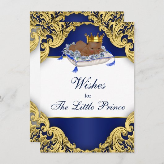 Afrikaanse Amerikaanse prins wil Baby Advieskaart (Voorkant / Achterkant)