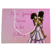 Afrikaanse Amerikaanse prinses Birthday Large Cadeautasje (Voorkant)