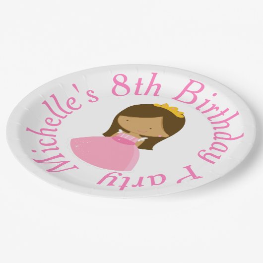 Afrikaanse Amerikaanse prinses en Dragon Birthday Papieren Bordje (Gekanteld)