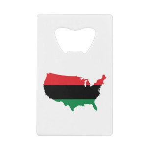 Afrikaanse Amerikaanse _ Rode, zwarte en groene kl Kredietkaart Flessenopener