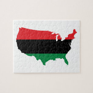 Afrikaanse Amerikaanse _ Rode, zwarte en groene kl Legpuzzel