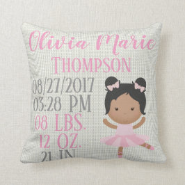 Afrikaanse Amerikaanse roze Ballerina Ballet Dance Kussen