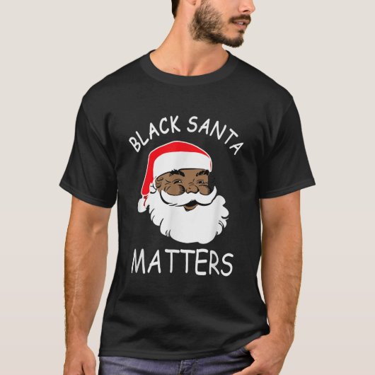 Afrikaanse Amerikaanse Santa Black Matters kerstpa T-shirt (Voorkant)