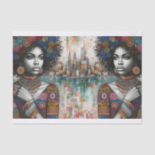 Afrikaanse Amerikaanse schoonheid Tissuepapier (Voorkant)