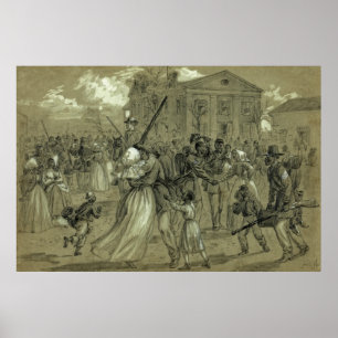 AFRIKAANSE AMERIKAANSE SOLDATEN THUIS VAN CIVIELE  POSTER