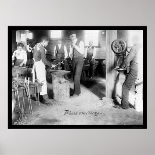 Afrikaanse Amerikaanse studenten van Blacksmithing Poster