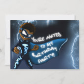 Afrikaanse Amerikaanse superheld Birthday Party Kaart (Voorkant)