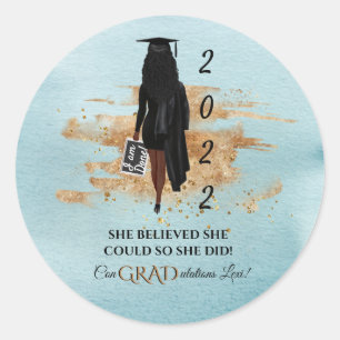 Afrikaanse Amerikaanse uitnodiging tot Afstuderen Ronde Sticker