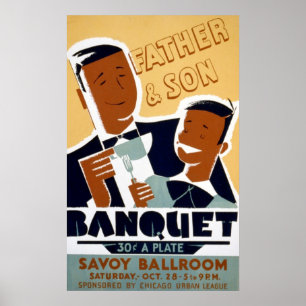 Afrikaanse Amerikaanse Vaderdag en Son Banquet Poster