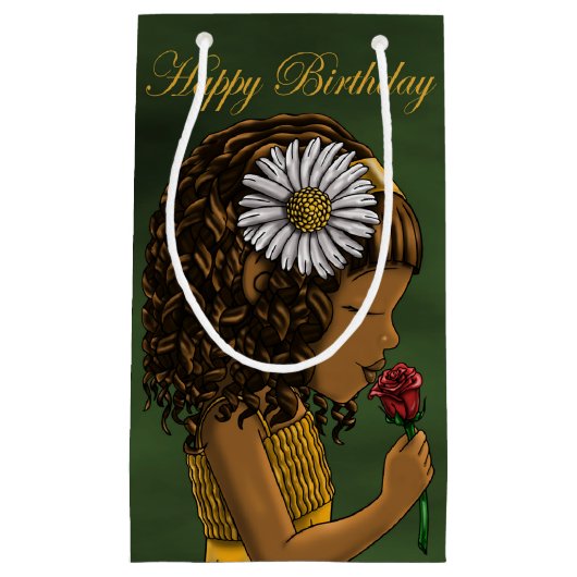 Afrikaanse Amerikaanse verjaardag van meisjes en R Klein Cadeauzakje (Voorkant)