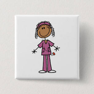 Afrikaanse Amerikaanse verpleegster Vierkante Button 5,1 Cm