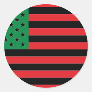 Afrikaanse Amerikaanse vlag - Rood zwart en groen Ronde Sticker