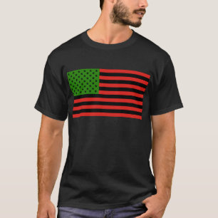 Afrikaanse Amerikaanse vlag - Rood zwart en groen T-shirt