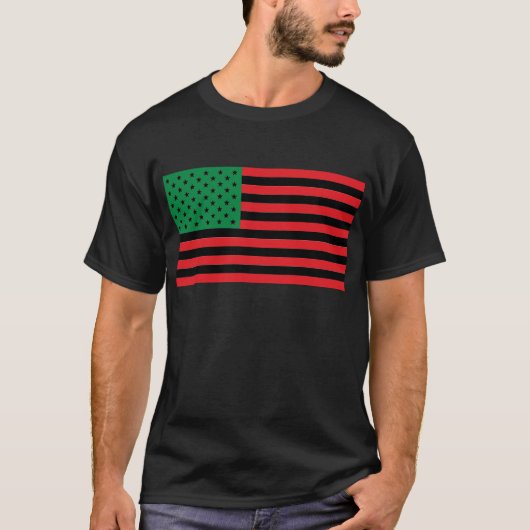 Afrikaanse Amerikaanse vlag - Rood zwart en groen T-shirt (Voorkant)