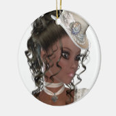 -Afrikaanse Amerikaanse vrouw Keramisch Ornament (Links)