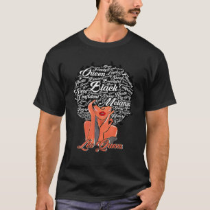 Afrikaanse Amerikaanse vrouw Leo Queen Birthday Ju T-shirt