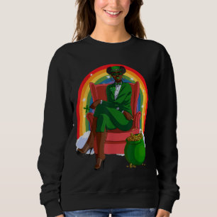 Afrikaanse Amerikaanse Vrouw Leprechaun Black St. Trui