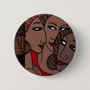 Afrikaanse Amerikaanse vrouwen Ronde Button 5,7 Cm
