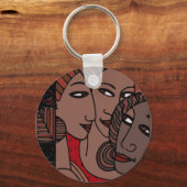 Afrikaanse Amerikaanse vrouwen Sleutelhanger (Voorkant)