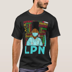 Afrikaanse Amerikaanse vrouwen zwart LPN verpleegs T-shirt