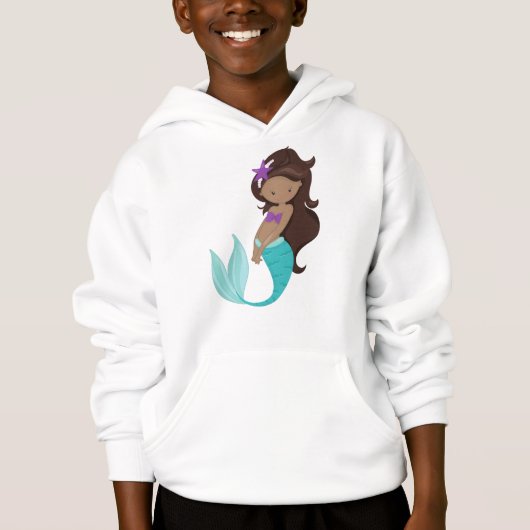 Afrikaanse Amerikaanse zeemeermin, bruine haar, ze (Voorkant)