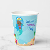 Afrikaanse Amerikaanse Zeemeerminnelijke meisjes B Papieren Bekers (Voorkant)