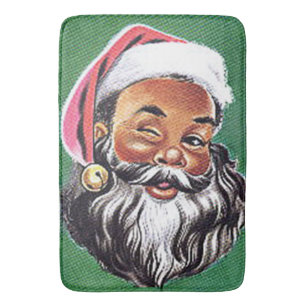 Afrikaanse Amerikaanse zwarte kerstman Badmat