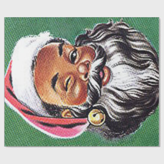 Afrikaanse Amerikaanse zwarte kerstman Cadeaupapier