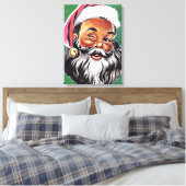 Afrikaanse Amerikaanse zwarte kerstman Canvas Afdruk (Insitu (Slaapkamer))