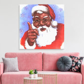 Afrikaanse Amerikaanse zwarte kerstman Canvas Afdruk (Insitu (Woonkamer))