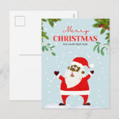 Afrikaanse Amerikaanse zwarte kerstman Feestdagenkaart (Voorkant / Achterkant)